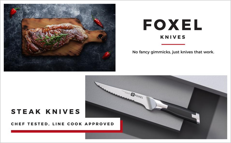 foxel stainless steel steak knife set