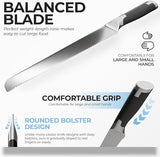FOXEL Bread Knife 10 Inch Serrated For Homemade Bread Sourdough, Bagels - Long Kitchen Knife For Chefs Bakers That Love To Bake