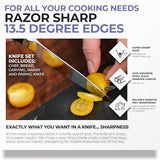 FOXEL Chef Knife Set Professional Japanese 5 Piece for Kitchen - Razor Sharp VG10 High Carbon Quality Stainless Steel for Culinary Master Cooking