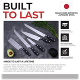 FOXEL Chef Knife Set Professional Japanese 5 Piece for Kitchen - Razor Sharp VG10 High Carbon Quality Stainless Steel for Culinary Master Cooking