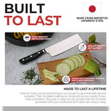 FOXEL Best Nakiri Knife Square Vegetable Knife - Hallowed Edge Razor Sharp Japanese VG10 High Carbon Steel - Full Tang Balanced Handle for Produce, Fruits, and Veggies