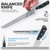 FOXEL Turkey Carving Knife - Razor Sharp Edge for Slicing Ham, Brisket or Ribs - VG10 Japanese High Carbon Stainless Steel 10 inch blade