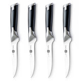 Contemporary Non Serrated Steak Knife 4 Piece Set w/sheathes