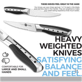 Dishwasher Safe Steak Knife 4 Piece Set | Razor Sharp German Steel w/Sheathes