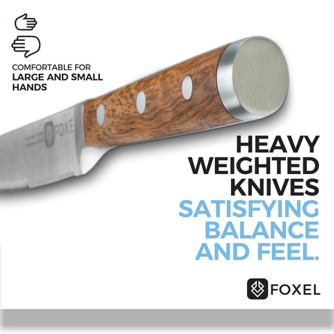  FOXEL Razor Sharp Cooking Chef Knife - Large 9 inch Kitchen  Knife for Rock Chopping – Professional Rust Resistant 9 inch High Carbon  German Stainless Steel – Presentation Gift Box: Home & Kitchen